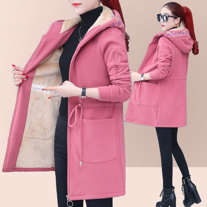 Plus size Lamb plush coat Fall winter Plush famale jacket Women hoodie Plus thick velvet Hooded Tops bulk items wholesale lots