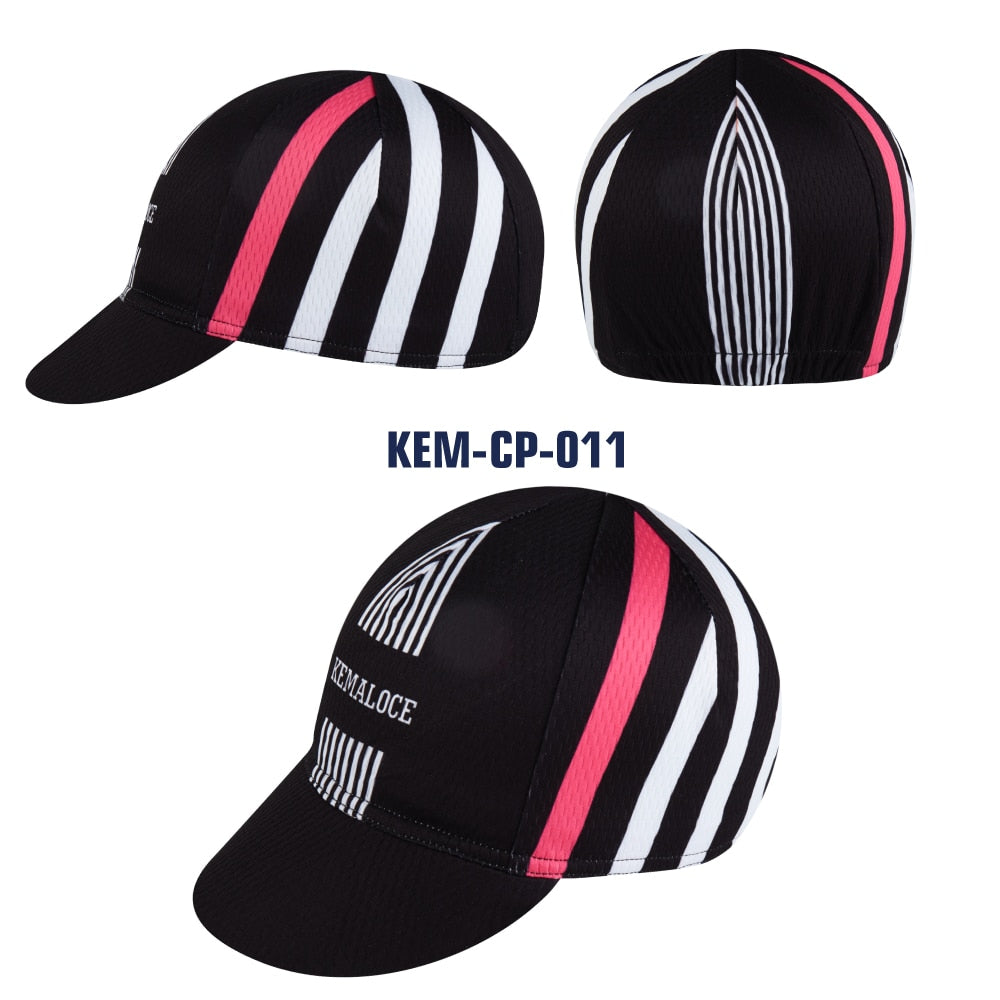 KEMALOCE Men Cycling Cap Anti-UV Summer Elastic Quick Dry Bike Cap 2022 White/Black/Blue Mesh Outdoor Breathable Cycling Hat