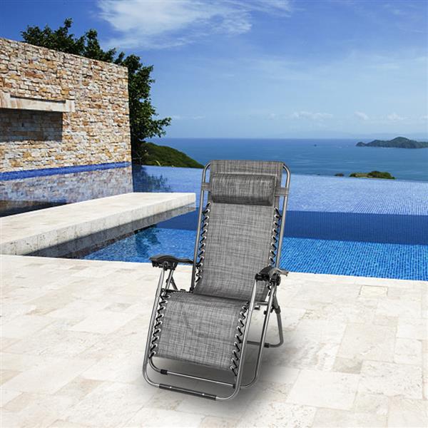 2PCS/set Folding Lounge Chair with Zero Gravity