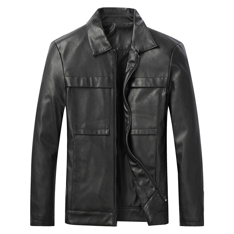 Men Jacket Leather 2020 News Motorcycle Men&#39;s Leather Lapel Versatile Personality Slimming Zipper Pocket Men&#39;s Wash Leather Coat