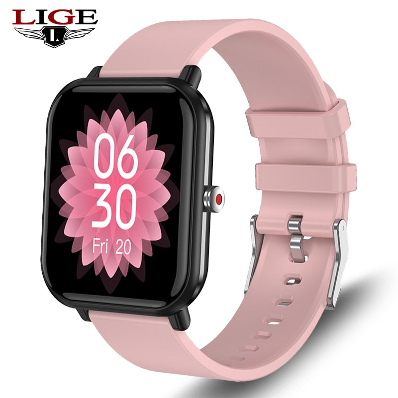 LIGE 2022 New Smart watch Ladies Full touch Screen Sports Fitness watch IP67 waterproof Bluetooth For Android iOS Smartwatch Men