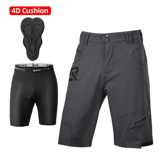 ROCKBROS 4D Women&#39;s Men&#39;s Shorts 2 In 1 With Separable Underwear Shorts Bike Shorts Climbing Running Bicycle Pants Cycling Trous