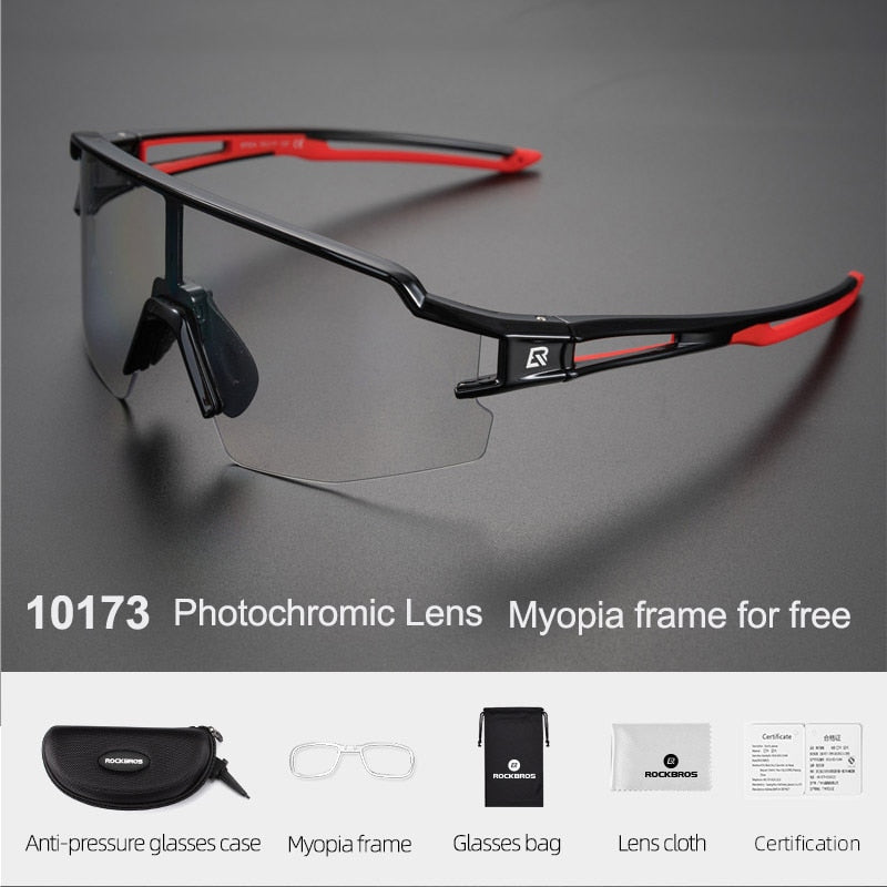 ROCKBROS Cycling Glasses Photochromic Bicycle Sports Sunglasses Men Women UV400 MTB Road Bike Goggles Ultralight Outdoor Eyewear