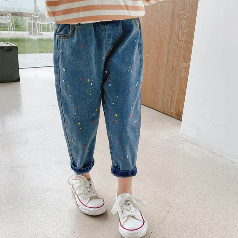 Baby Jeans Solid Color Jeans For Girls Spring Autumn Jeans Boy Girl Casual Style Toddler Girl Clothes