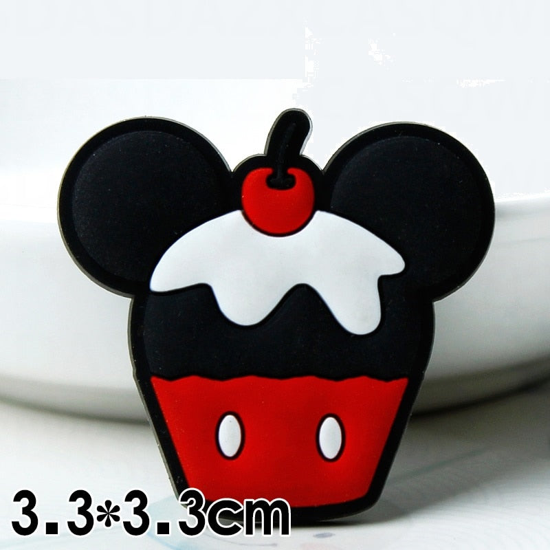 Charms Crocs Mickey Mouse Disney Cartoon Fit Cake Accessories Pink PVC Shoe Decoration for Boys Girls Bundle Wholesale set