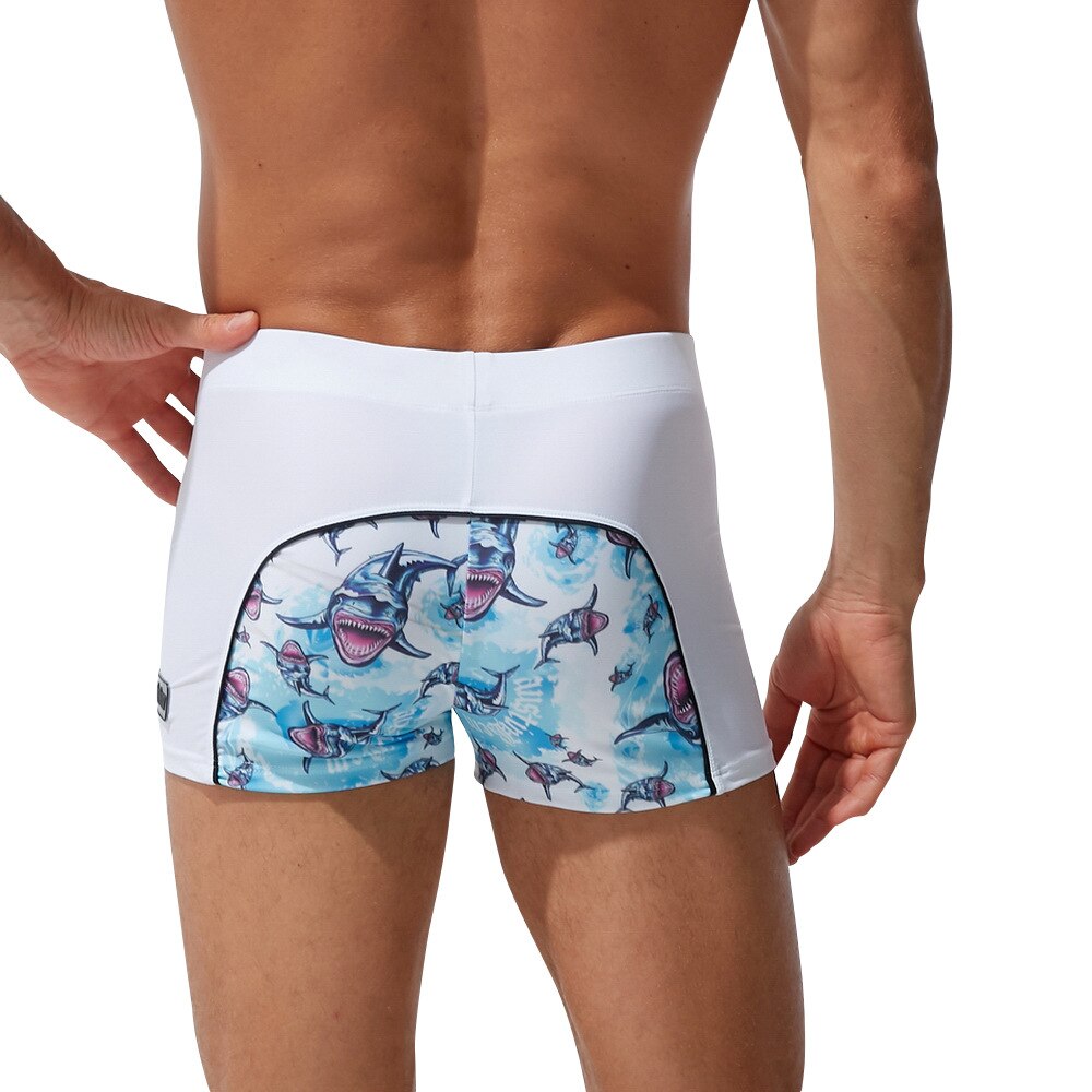 Heavywood Summer Men&#39;s Swimming Trunks Waterproof Swimwear Shorts Color Printed Nylon Boxer Swimsuit Male Swim Surf Beach Shorts