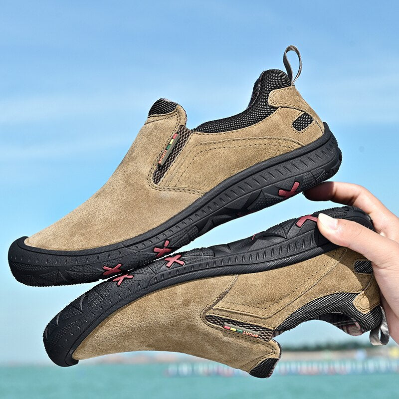 Brand Genuine Leather Men&#39;s Shoes Outdoor Suede Loafers Luxury Men&#39;s Sneakers Driving Shoes Handmade Breathable Casual Shoes