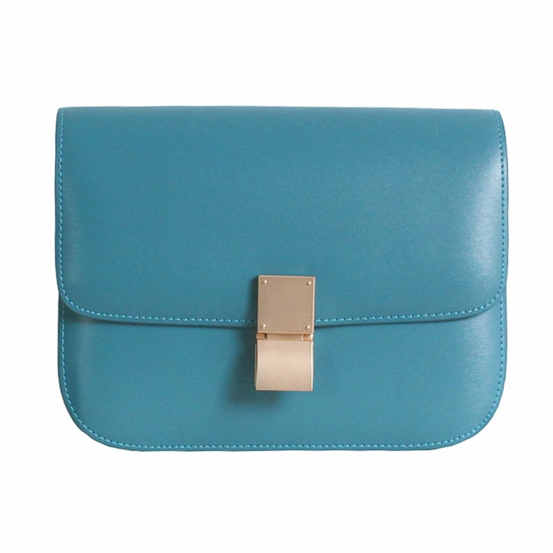 Factory Genuine Leather Ladies Tofu Bag Luxury Design Handbag Purse Small Shoulder Brand Bags Blue Crossbody Bags for Women 2021