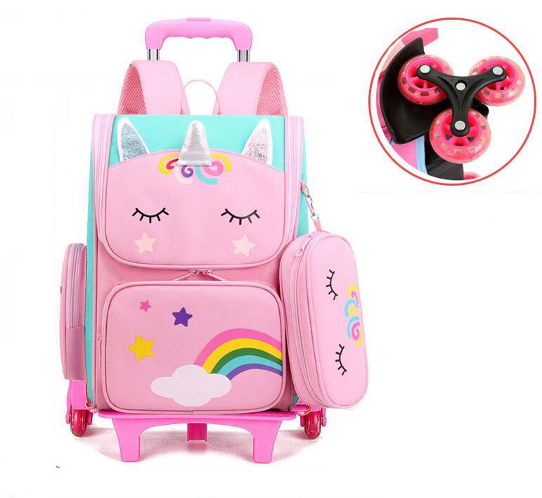 School Wheeled Backpack bag set for girls Trolley Bag with Wheels  school Rolling Backpack Bags Kids Rolling Bacpack Trolley Bag