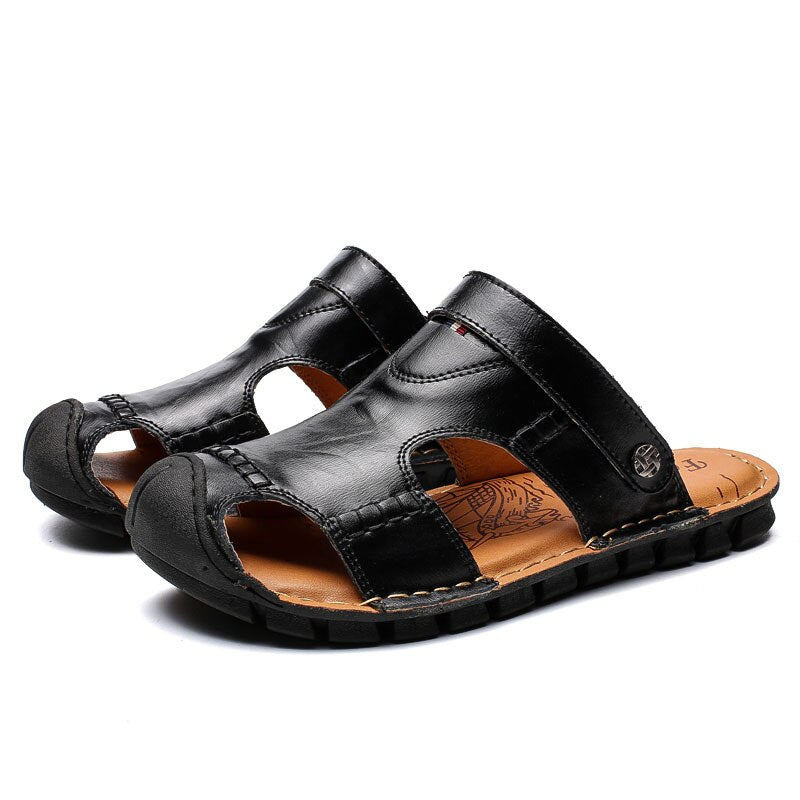 Summer Men Beach Genuine Leather High Quality Sandals Shoes Outdoor Hiking Climbing Classic Rome Comfortable Male Soft Size38-44