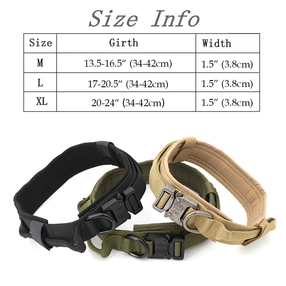 Dog Training Collar Adjustable Tactical Dog Collar and Leash Set Control Handle Pet Lead Collar for Small Big Dogs