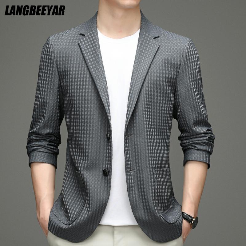 High End New Designer Brand Luxury Casual Fashion Elegant Slim Fit Smart Mens Blazer Suite Jacket Expensivet Mens Clothing 2022