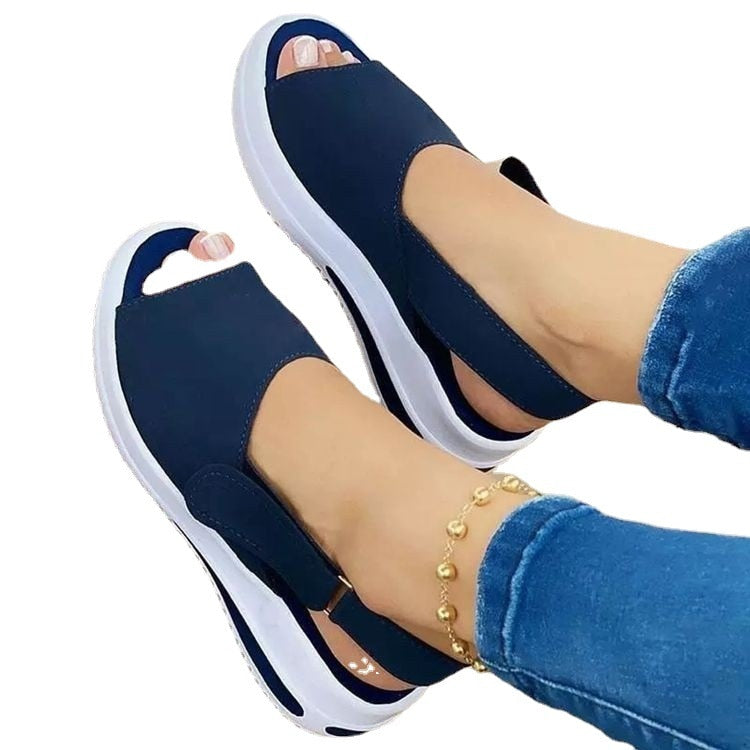 Fashion Shoes Women Platform Sandals Stretch Fabric Summer Women&#39;s Shoes Comfort Walking Ladies Sandalias Female Casual Footwear