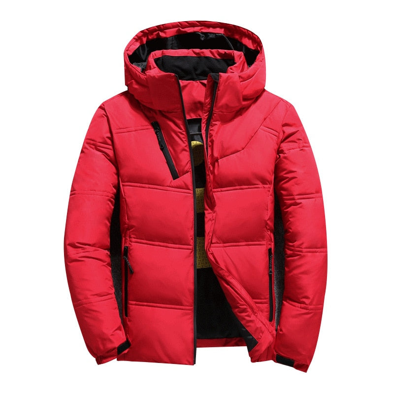 2022 Winter Snow Down Jacket Men Casual Thick Warm Parkas Hooded Coats Multi-pocket White Duck Down Windbreaker Jackets Overcoat