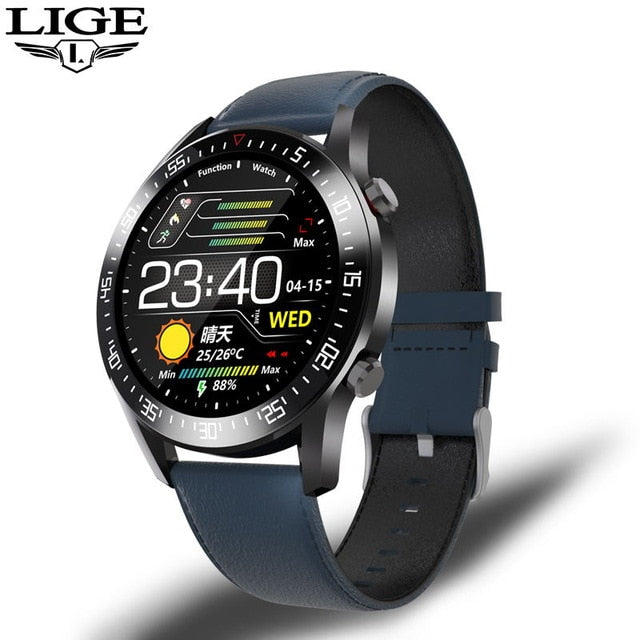 LIGE New 2021 Smart Watch Men Heart Rate Blood Pressure Information Reminder Sport Waterproof Smart Watch for Android IOS Phone