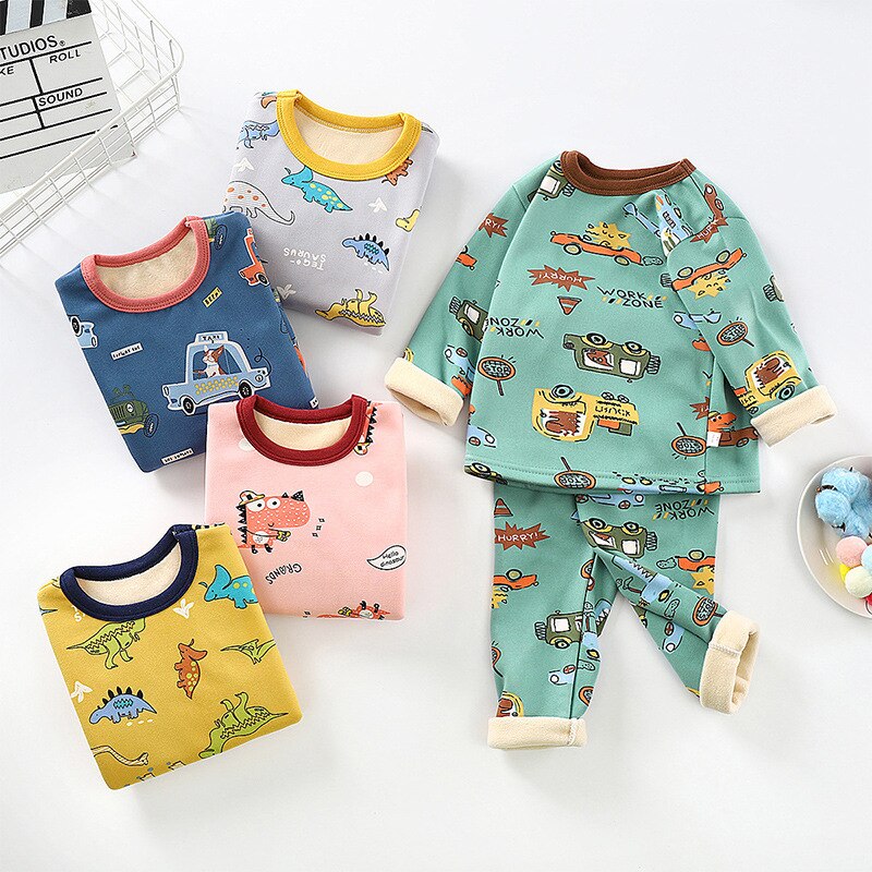 Kids Set Toddler Clothes Suits Boys Pajamas Set Children Wear Cotton Animals Spring Autumn Clothes Pants Girls Small Nightwear