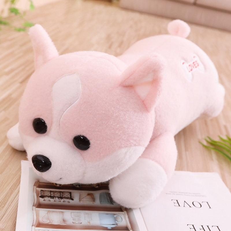 60/80/100cm Lovely Corgi Dog Plush Toy Stuffed Soft Animal Cartoon Pillow Gift for Kids Children