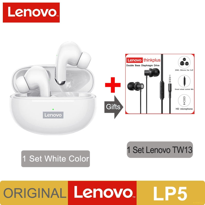 Lenovo LP5 Mini Bluetooth Earphone IPX5 Waterproof Wireless Earbuds for iPhone 13 Xiaomi Headphone With Dual Mic LP40 Upgraded