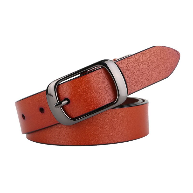 RAINIE SEAN White Belt Women Cowskin Genuine Leather  Women Belt High Quality Brand Buckle Ladies Belts for Jeans 110cm