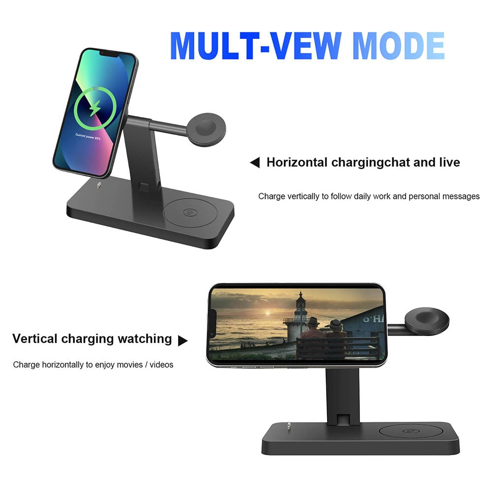 4 in 1 Magnetic Wireless Charger 37W Qi Fast Charging Stand for iPhone 14 13 12 Pro Max Mini 11 X Apple Watch 8 7 SE Airpods 3 2