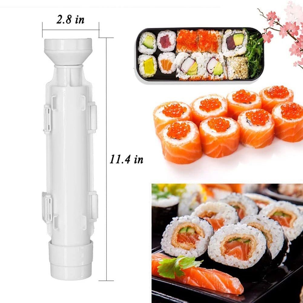 Quick Diy Sushi Maker Set Machine Rice Mold Bazooka Roller Kit Vegetable Meat Rolling Tool DIY Kitchen Tools Gadgets Accessories