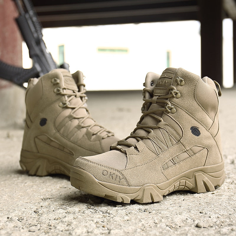 2022 New Footwear Military Tactical Mens Boots Special Force Leather Desert Combat Ankle Boot Army Men&#39;s Shoes Plus Size 39-46