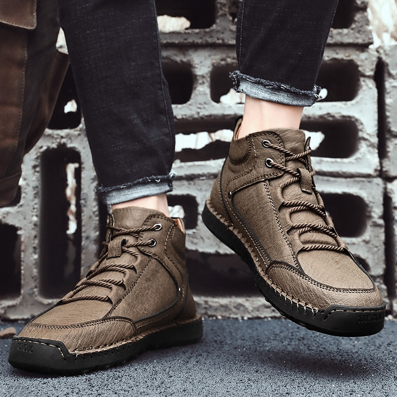 Golden Sapling Classic Winter Boots Fashion Men&#39;s Outdoor Shoes for Mountain Trekking Warm Leather Retro Boot Leisure Men Shoes