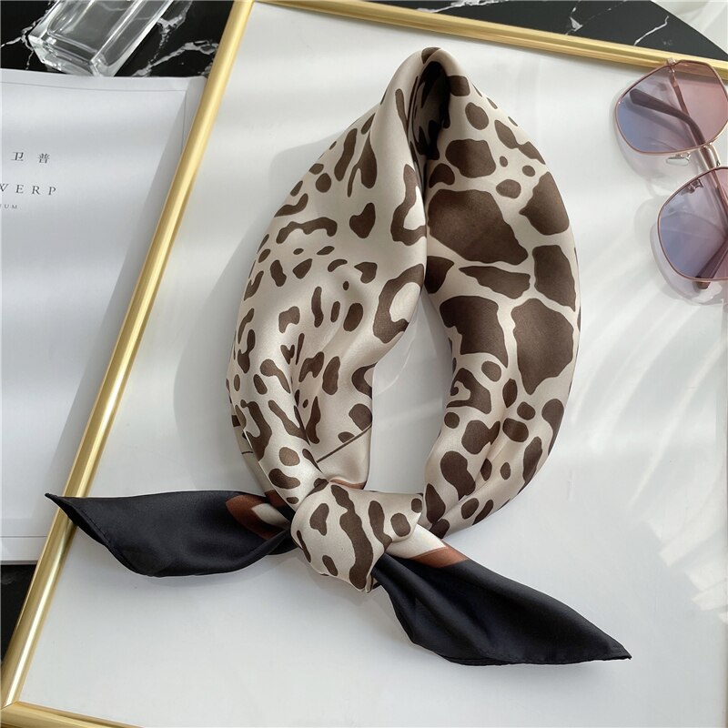 Design Silk Feeling Square Scarf Women Luxury 70cm Shawl Wraps Female Hair Hand  Wrist Foulard Headkerchief Hijab Bandana New