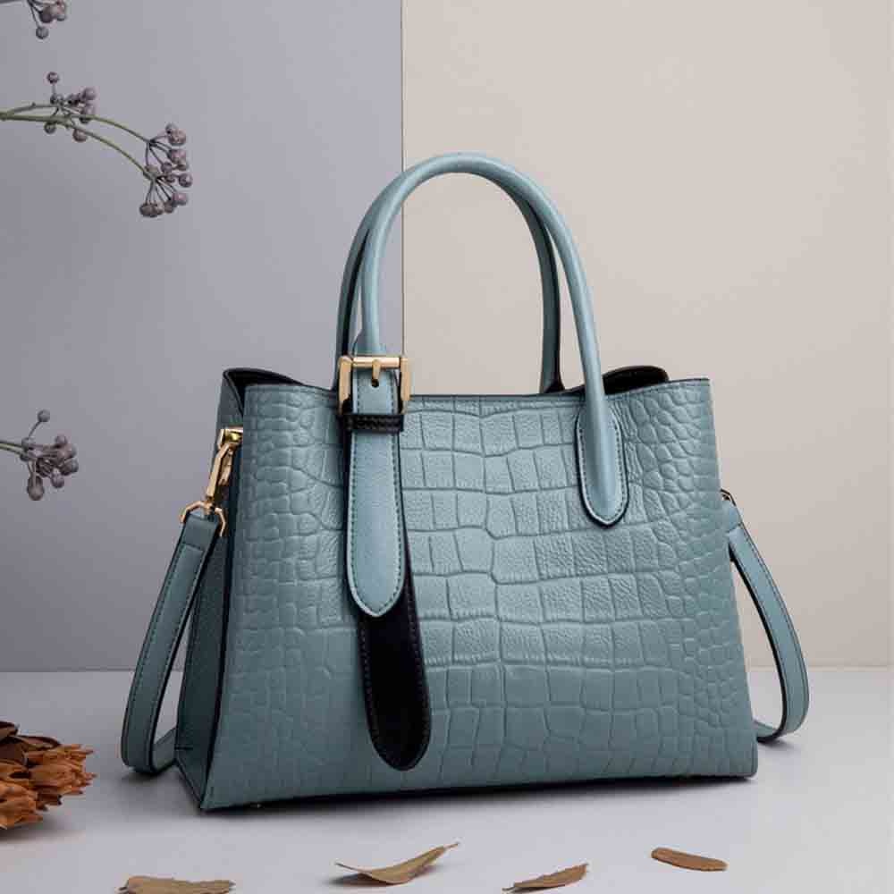 MS Fashion Designer Bag Women&#39;s Crocodile Pattern Luxury Genuine Leather Capacity Female Casual Travel Tote Handbags  2022 New