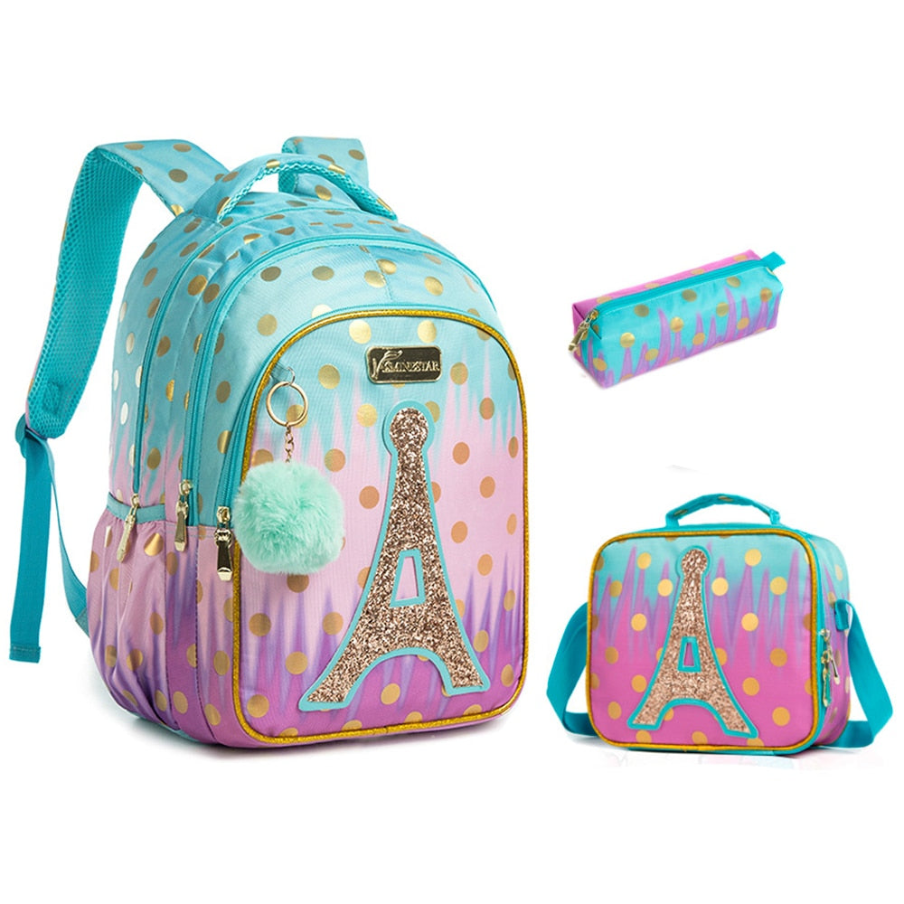 BIKAB School Bag Backpack for Kids Backpacks for School Teenagers Girls Sequin Tower School Bags for Girls Girls School Supplies