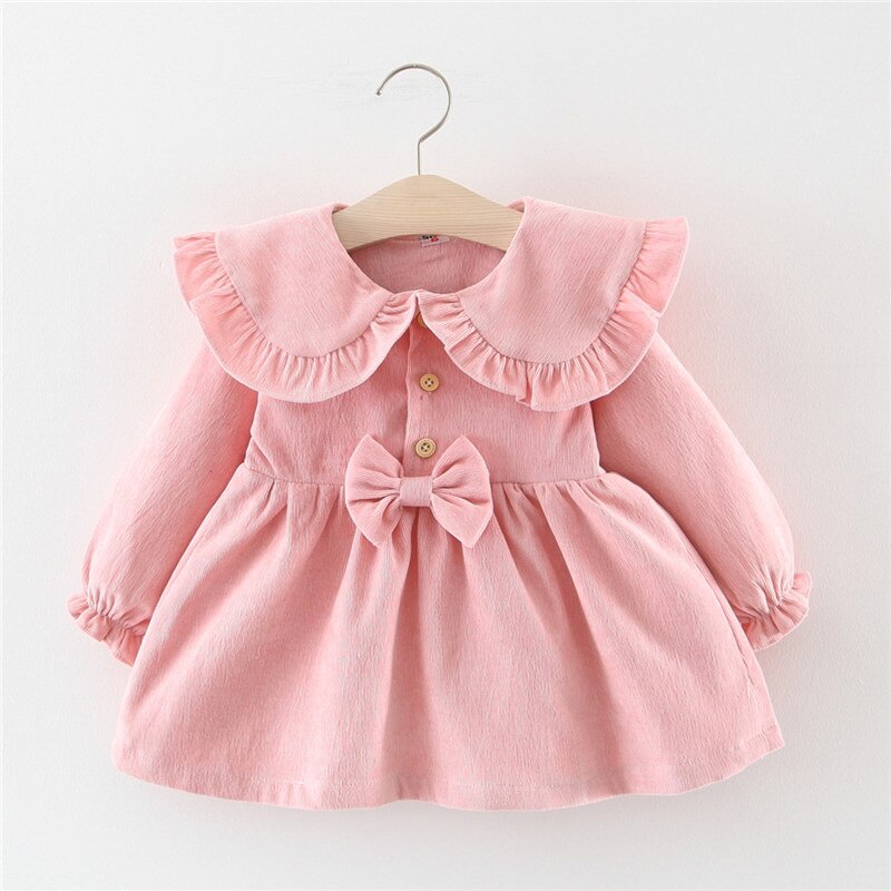 Menoea Infant dress Autumn 2022 Baby Girl Clothes Newborn Kids Long Sleeve Dresses Children Girl Cartoon Bear Pattern Cute Dress