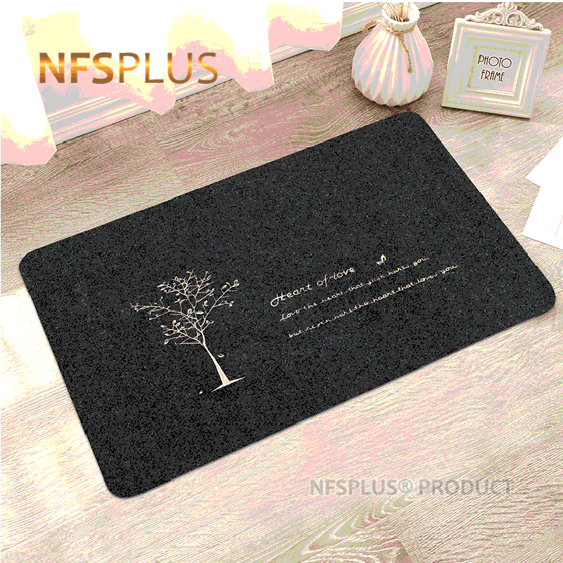 Polyester Front Door Mat 40x60cm Embroidered Printed TPR Anti-Slip Floor Mat Durable Home Outdoor Decorative Entrance Doormat