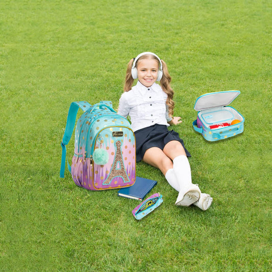 BIKAB School Bag Backpack for Kids Backpacks for School Teenagers Girls Sequin Tower School Bags for Girls Girls School Supplies