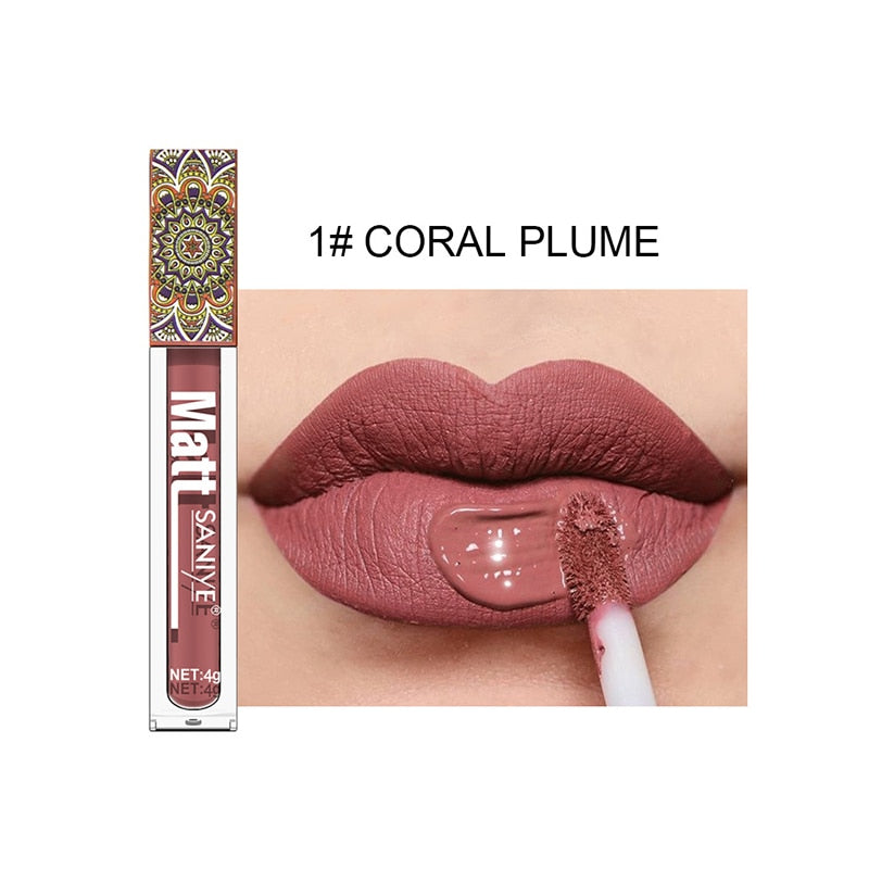 9Colors Matte Liquid Lipsticks Waterproof Ultra Velvet Lip Stick Pigment Sexy Red Nude Long Lasting Lip Gloss Makeup