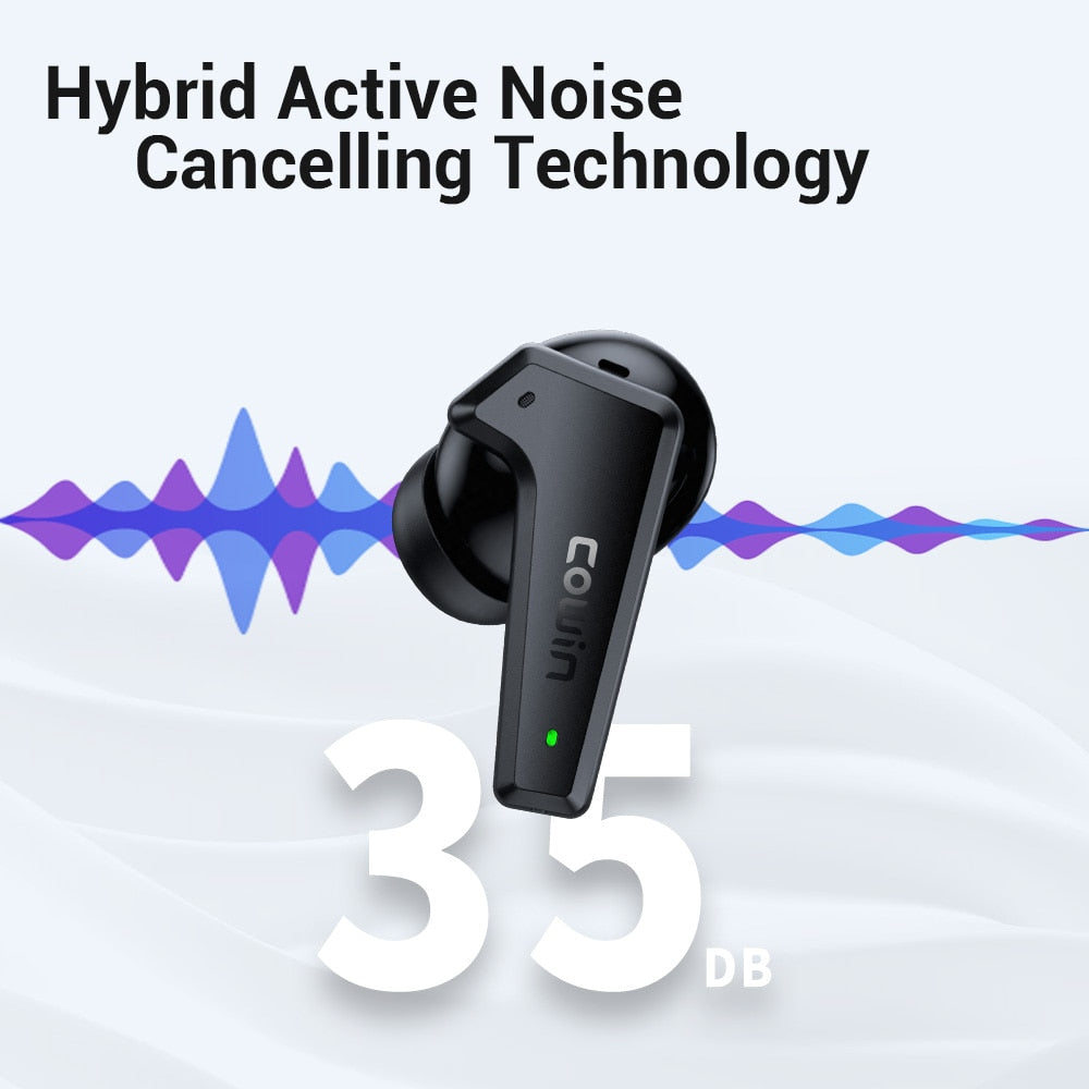 Cowin ApexElite[Upgraded] Hybrid Active Noise Cancelling Wireless Headphones Bluetooth 5.2 Earphones HiFi Sport Earbuds ANC