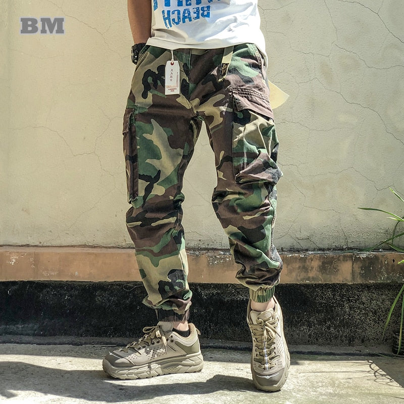 Fashion High Quality Military Camo Tactical Cargo Pants American Streetwear Casual Trousers Men Clothing Harajuku Joggers male