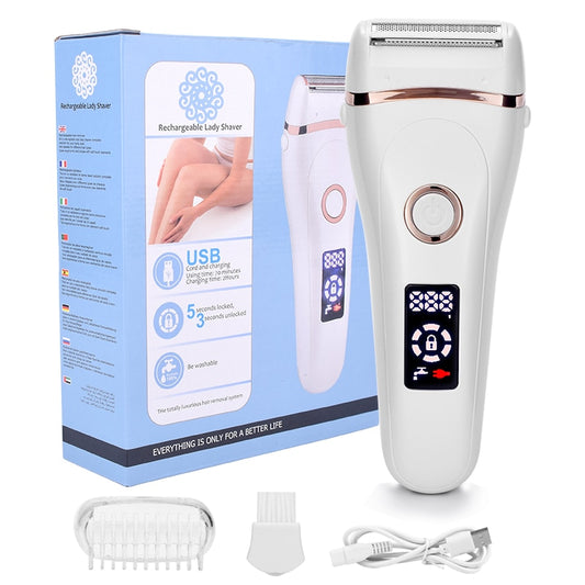 USB Rechargeable Women Painless Electric Epilator Beard Hair Removal Women&#39;s Shaving Machines Portable Female Hair Trimmer LCD