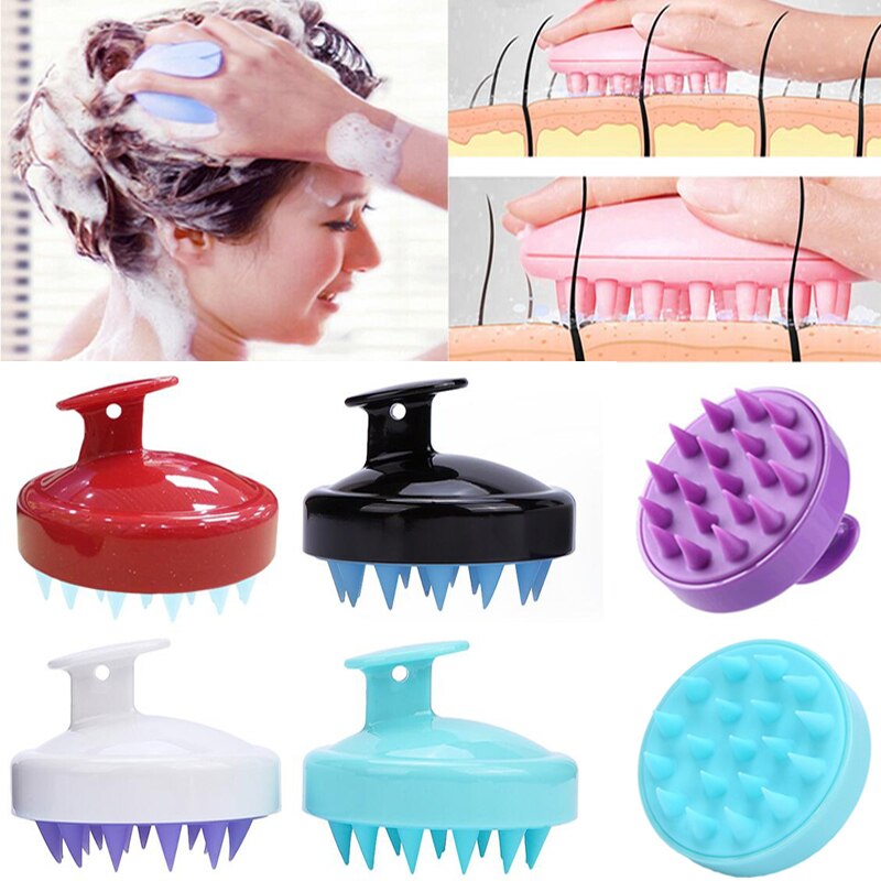 Silicone Head Body To Wash Clean Care Hair Root Itching Scalp Massage Comb Shower Brush Bath Spa Anti-Dandruff Shampoo