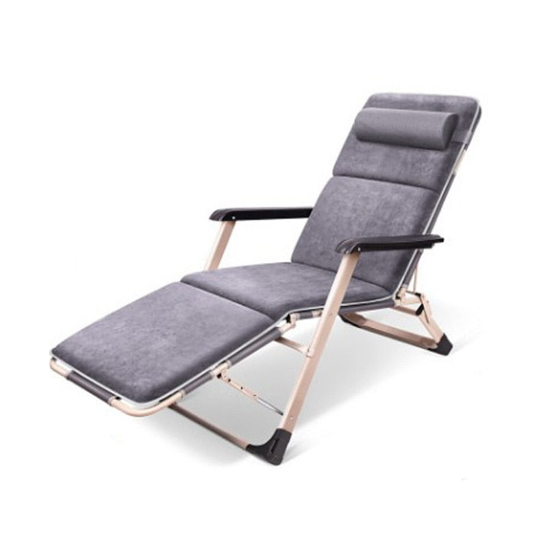 Adjustable Portable Recliner Lunch Foldable Sun Lounger Outdoor Leisure Chair Break Folding Bed Office Breathable Comfort Bed