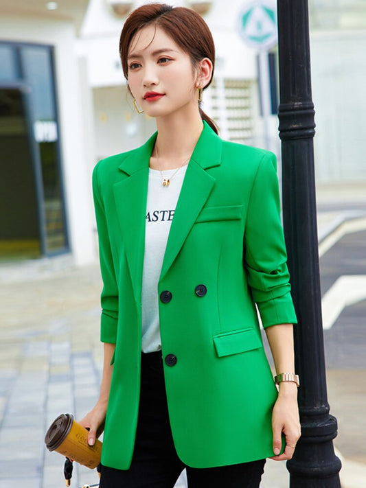 2022 New Women Elegant Loose Blazer Jackets Office Ladies Blazers Workwear Fashion Long Sleeve Coat Outwear Clothes Women Blazer
