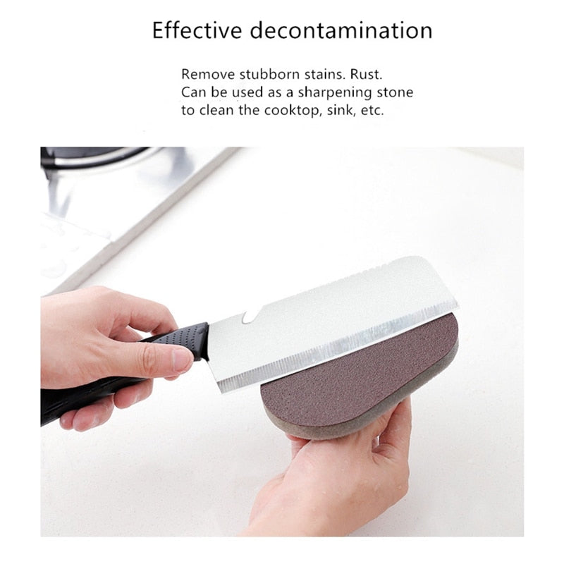 Super strong decontamination brush sponge emery hot sale magic powerful decontamination brush kitchen cleaning sponge tool