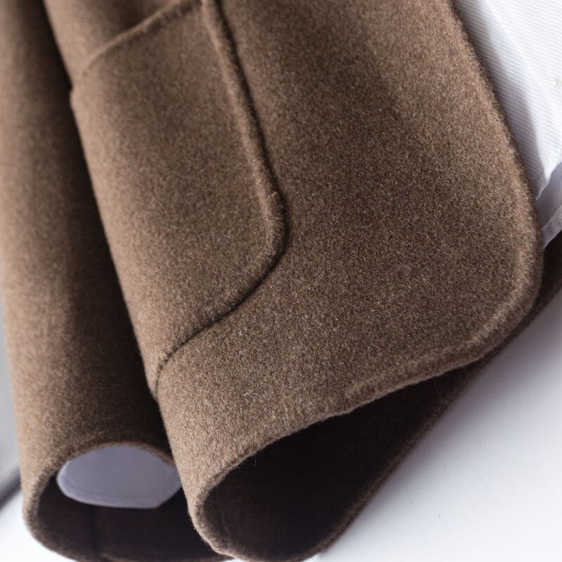 Autumn And Winter 2022 New 100% Australian Pure Wool Coat Medium Ength Casual Business Versatile Reversible Coat Men