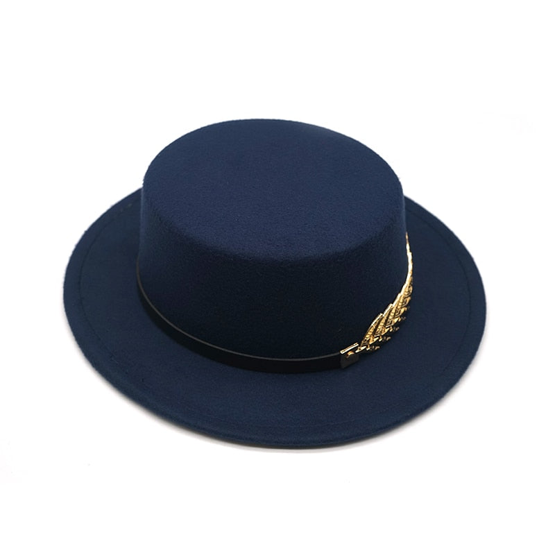 Autumn Winter Women Men Wool Vintage Trilby Felt Fedora Hat Ribbon With Wide Brim Gentleman Elegant  For Lady Flat top Jazz Caps