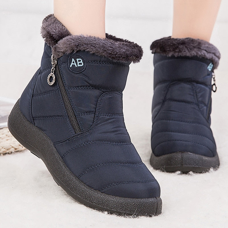 Women Boots Watarproof Ankle Boots For Winter Shoes Women Keep Warm Snow Botines Female 2022 Luxury Zipper Winter Botas Mujer