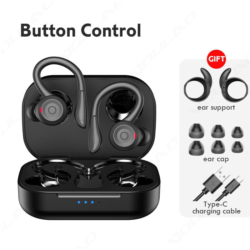 Wireless Bluetooth Headphones Sports Waterproof TWS Bluetooth 5.1 Earphone HiFi Stereo Earbuds Noise Cancelling Headset With Mic