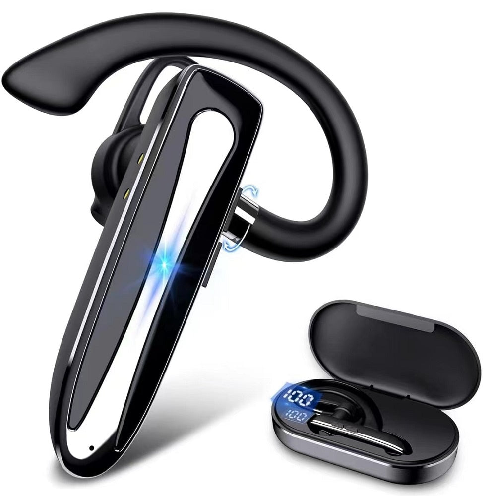 Ear-Hook New Bluetooth Earphones Sports Waterproof Headsets Business Handsfree Wireless Headphone With Microphone Charging Box