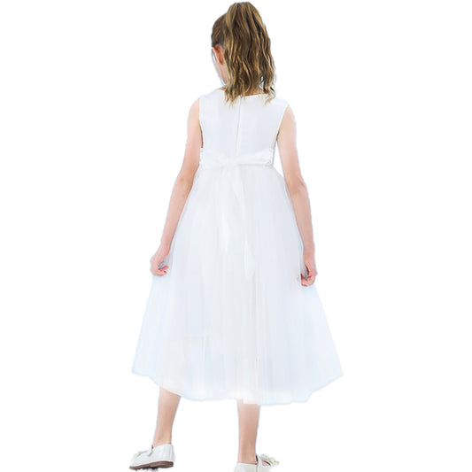 2022 New Flower Girl Dresses Lace Ankle Length Sleeveless Princess Dresses for Party Wedding Show Kids Clothes E1959