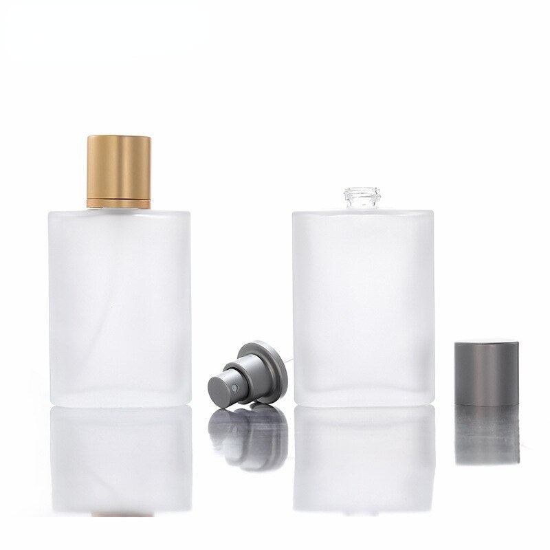 5PCS 30ml 50ML 100ML Portable Frosted Glass Perfume Spray Bottle High-end Perfume Replacement Sub-bottle Press Refillable Bottle