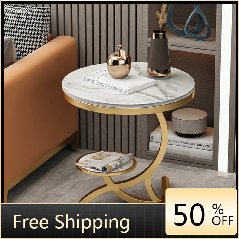 Round Modern Coffee Table Center Gold Luxury Auxiliary Service Coffee Tables Living Room Table Basse De Salon Bedroom Furniture