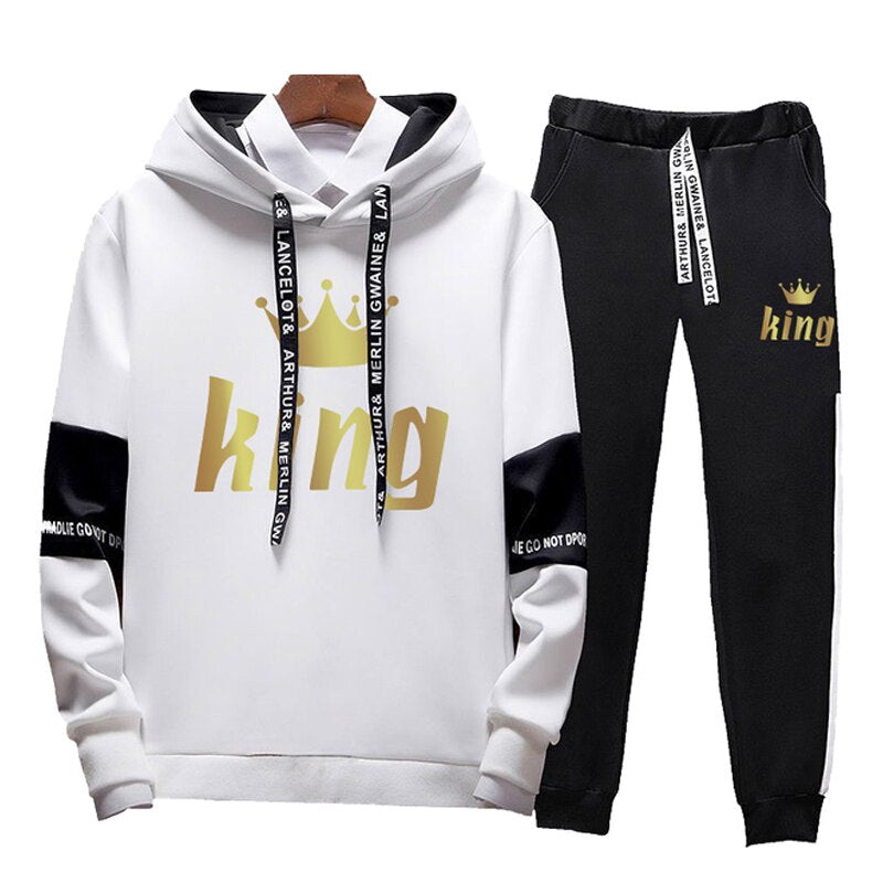 2022 New Couple Tracksuit Hooded Sweatshirts +Jogging Sweapants 2PCS Suits Spring Fall Classic Men Women Daily Casual Sports Kit